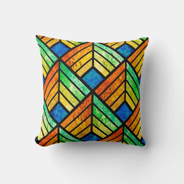Sketch of a stained glass window. Seamless pattern Cushion (Front)