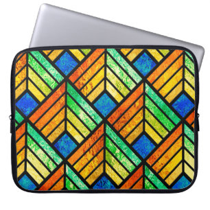 Sketch of a stained glass window. Seamless pattern Laptop Sleeve