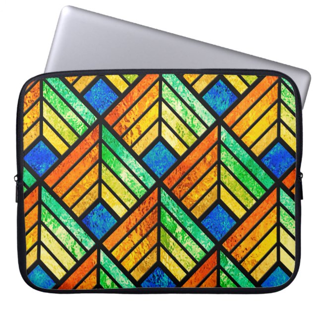 Sketch of a stained glass window. Seamless pattern Laptop Sleeve (Front)