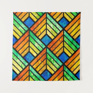 Sketch of a stained glass window. Seamless pattern Tapestry