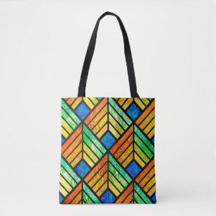 Sketch of a stained glass window. Seamless pattern Tote Bag