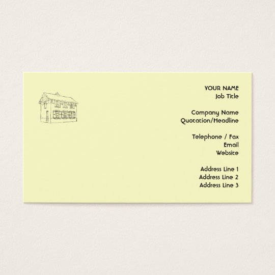 Sketch of an Old House, with Shutters. Business Card