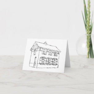 Sketch of an Old House, with Shutters. Card