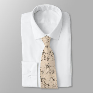 Sketch of Basset Hound on Paper Look Background Tie
