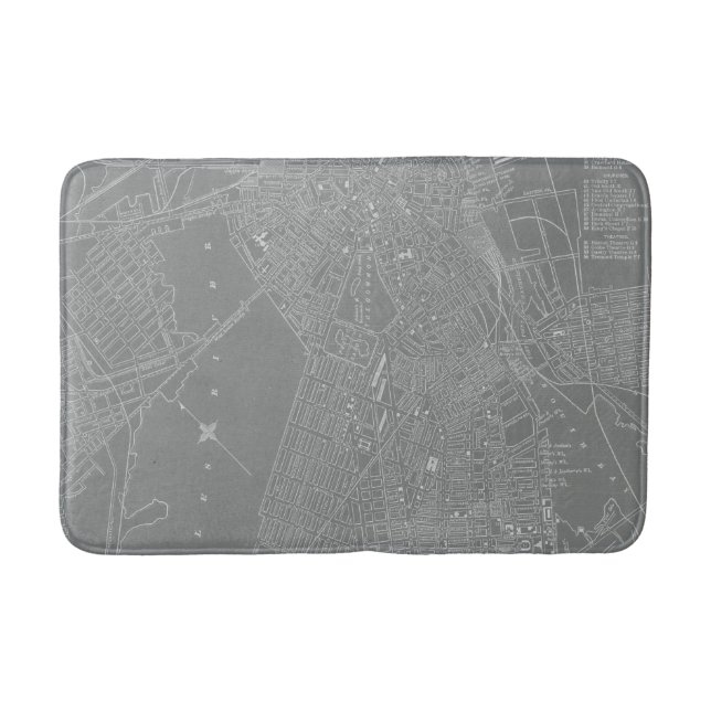 Sketch of Boston City Map Bath Mat (Front)