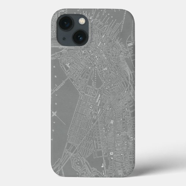 Sketch of Boston City Map Case-Mate iPhone Case (Back)