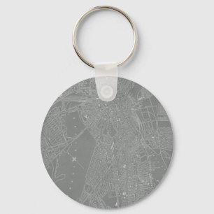 Sketch of Boston City Map Key Ring