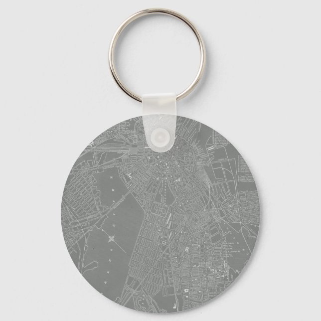 Sketch of Boston City Map Key Ring (Front)