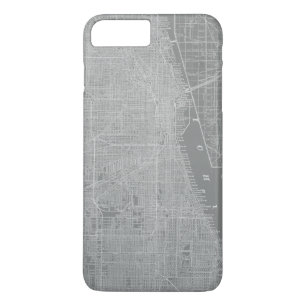 Sketch of Chicago City Map iPhone 8 Plus/7 Plus Case
