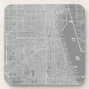 Sketch of Chicago City Map Coaster