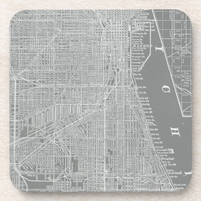 Sketch of Chicago City Map Coaster (Front)