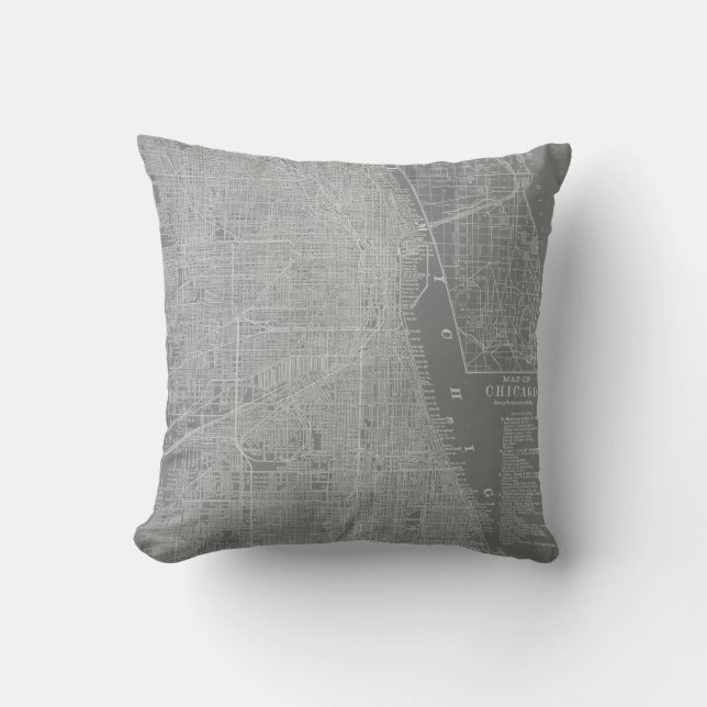 Sketch of Chicago City Map Cushion (Front)