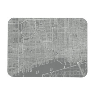 Sketch of Chicago City Map Magnet
