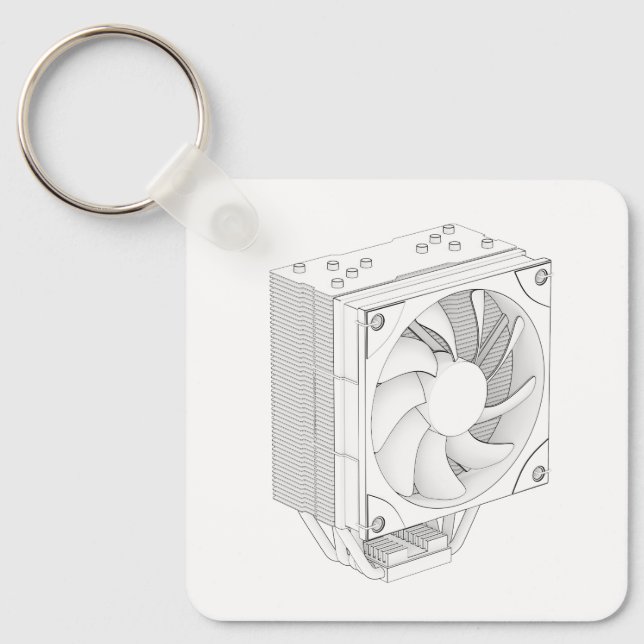 Sketch of computer processor cooler key ring (Front)