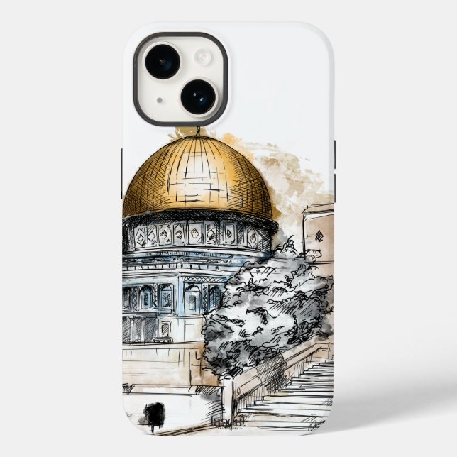 Sketch of Dome of The Rock - Palestine Case-Mate iPhone Case (Back)