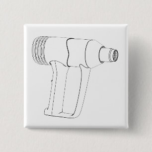Sketch of electric industrial heat gun 15 cm square badge