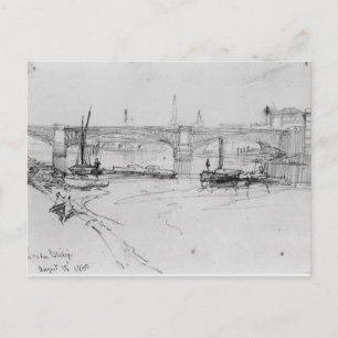Sketch of London Bridge, 1860 Postcard