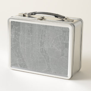 Sketch of New York City Map Metal Lunch Box