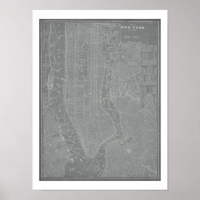 Sketch of New York City Map Poster (Front)