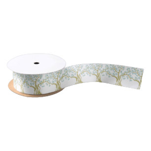 Sketch of Olive Tree Satin Ribbon – Elegant Olive 