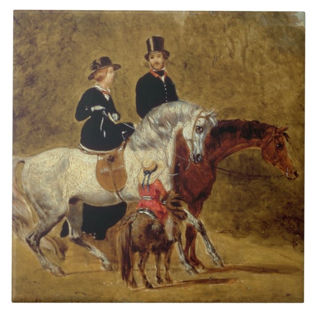 Sketch of Queen Victoria, The Prince Consort & HRH Tile (Front)