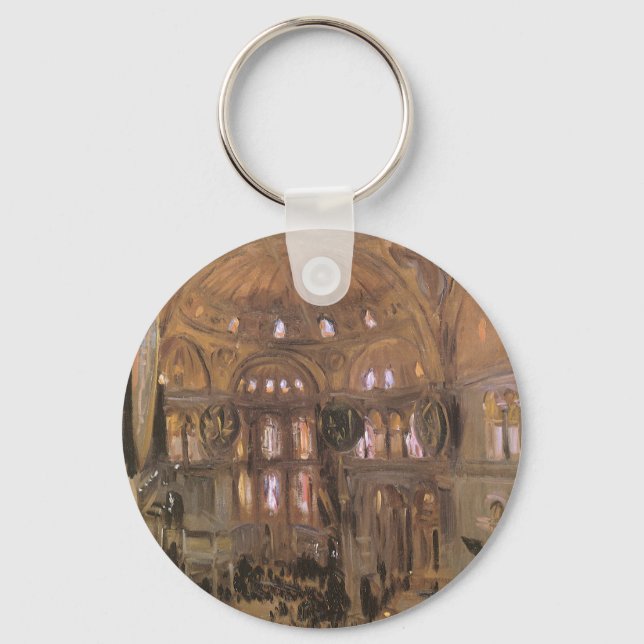 Sketch of Santa Sophia by John Singer Sargent Key Ring (Front)