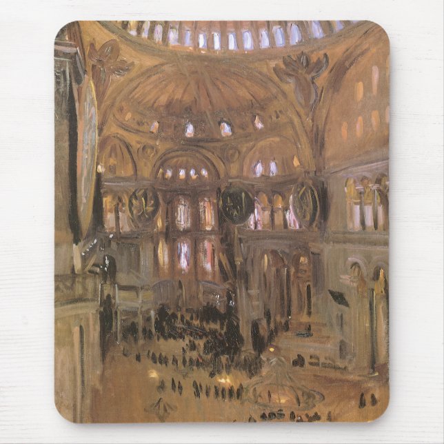 Sketch of Santa Sophia by John Singer Sargent Mouse Pad (Front)