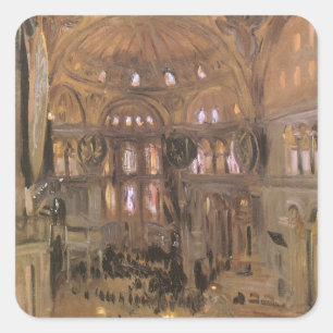Sketch of Santa Sophia by John Singer Sargent Square Sticker