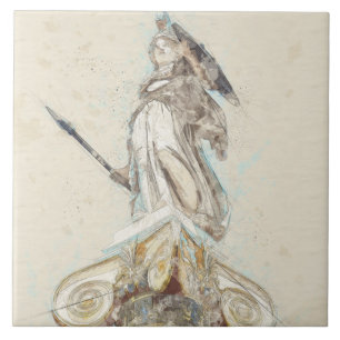 Sketch of Statue of Athena Ceramic Tile