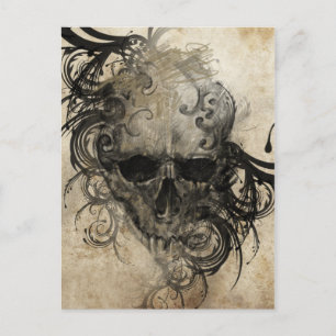 Sketch Of Tattoo Art, Handmade Illustration Postcard