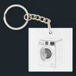 Sketch of washing machine key ring<br><div class="desc">Sketch of front load washing machine</div>