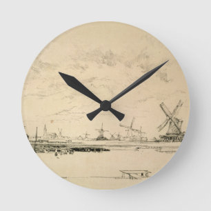 "Sketch of Windmills" clock