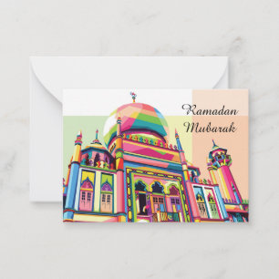 Sketch Pop Style Of Mosque Card