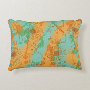 Sketch rabbit and chamomile, vintage seamless patt decorative cushion