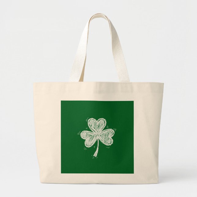 Sketch Shamrock  Large Tote Bag (Front)