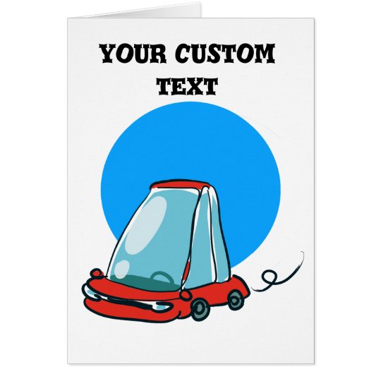 sketch style cartoon car illustration card