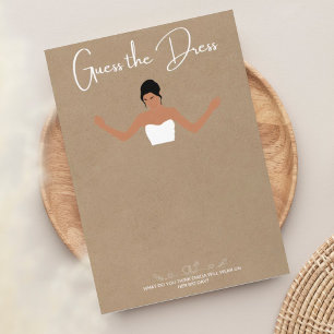 sketch the dress bridal shower game card