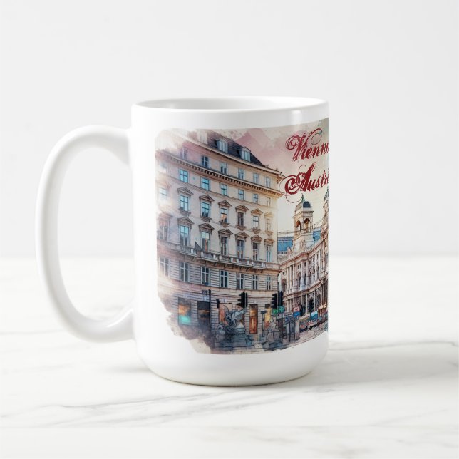 Sketch Watercolor Imperial Vienna Austria  | Coffee Mug (Left)