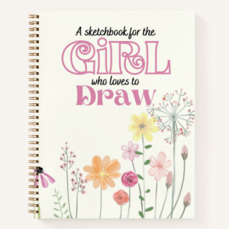 Sketchbook Art Notebook Drawing Floral Cream 