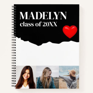Sketchbook Custom 3Photo Monogram Name Notebook