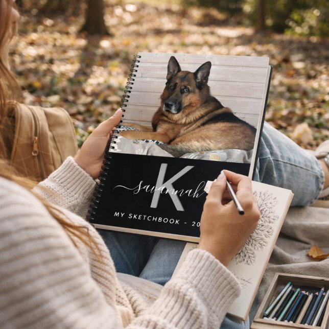 Sketchbook dog pet photo monogram notebook (Creator Uploaded)