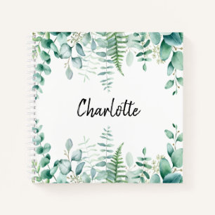 Sketchbook eucalyptus greenery woodland ferns notebook