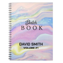 Sketchbook Gift For Her With Custom Name Colouring