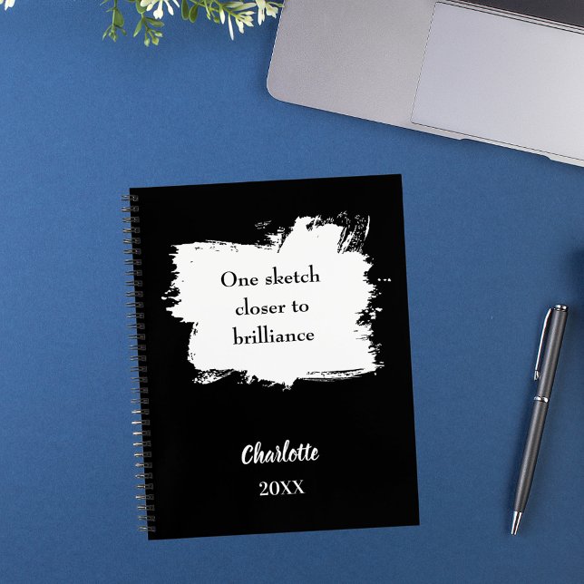 Sketchbook inspirational quote black white notebook (Creator Uploaded)