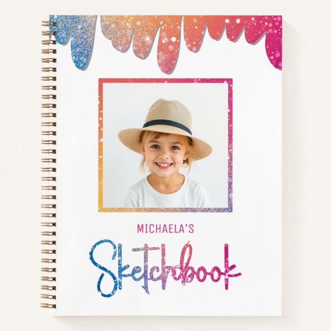 Sketchbook Photo Kids Children Typography Notebook (Front)