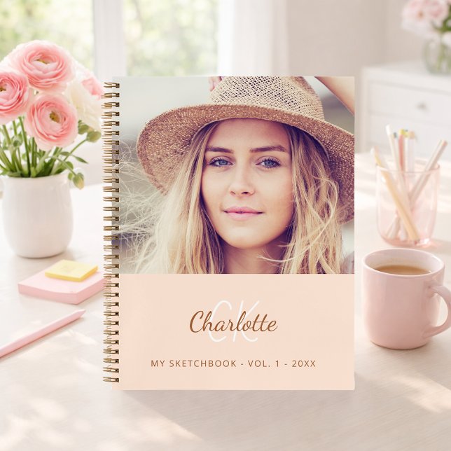 Sketchbook photo peach monogram notebook (Creator Uploaded)