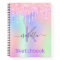 Sketchbook  pink purple holographic name