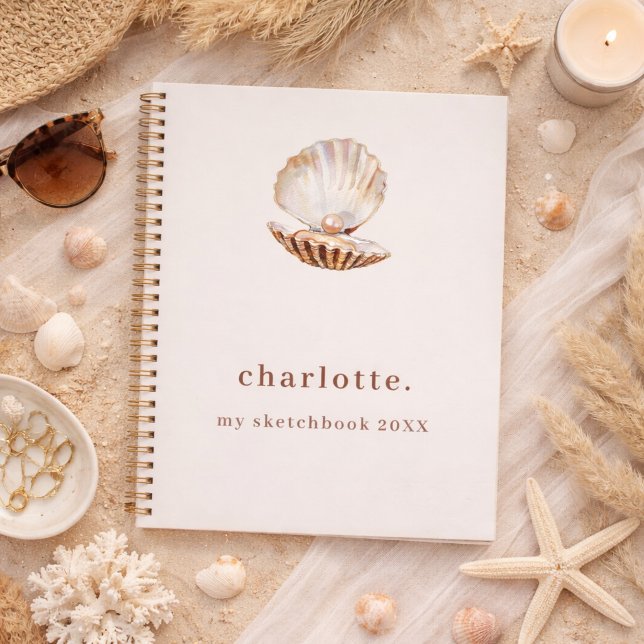 Sketchbook sea shell pearl beige modern notebook (Creator Uploaded)