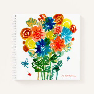 Sketchbook watercolor flowers notebook