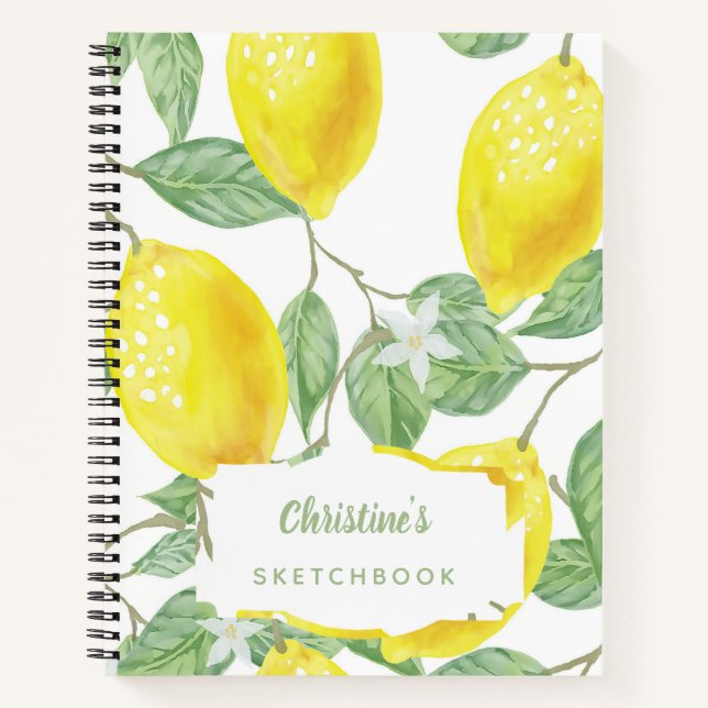 Sketchbook watercolored lemons student artists notebook (Front)